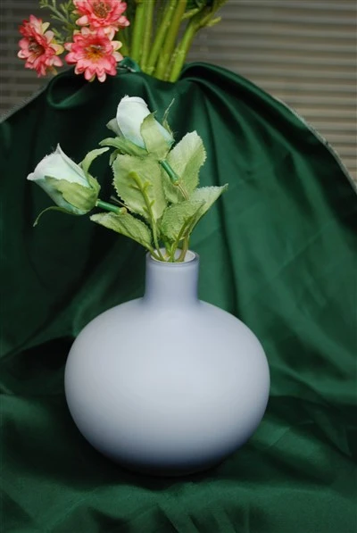 Satin Effect Coloured Glass Vase