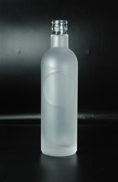 Satin Effect Glass Liquor Bottle