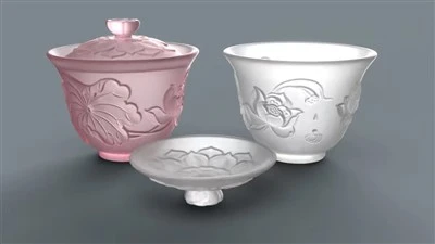 Satin Effect Glass Tea Cup