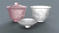 Satin Effect Glass Tea Cup