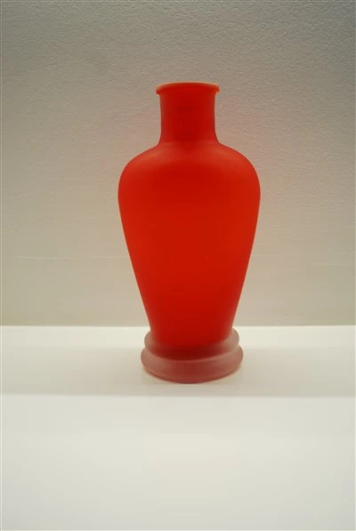 Satin Effect Red Glass Vase